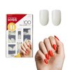 KISS 100 Full-Cover Nails, Press-On Nails, Nail glue included, 'Active Oval' Shape, Clear, Medium Size, Oval Shape, Includes 100 Nails, 3g Maximum Speed Nail Glue