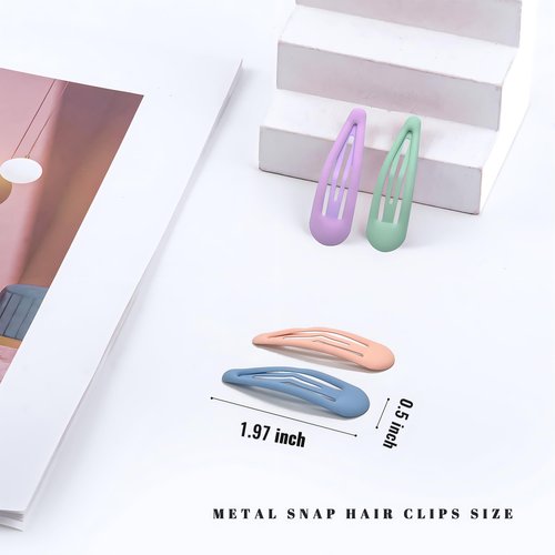 Cptots Small Hair Barrettes For Women No Slips Metal Snap Hair Clips For Thin Hair And Fine Hair,Candy Colors,20 PCS,1.97 x 0.5 Inches