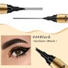 Eyebrow Pencil, Double Ended 4 Tip Microblade Eyebrow Pen with Eyeliner, Waterproof Long Lasting Natural Eye Brow Pen Eyeliner for Women (04# Black)