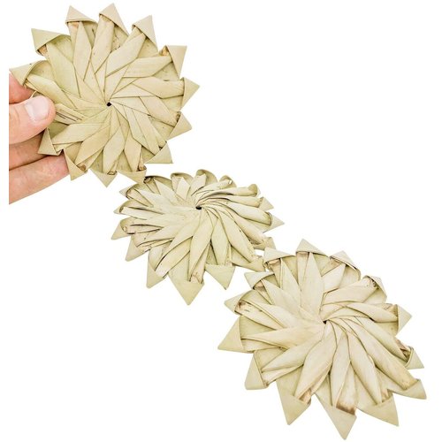 Bonka Bird Toys 1271 3 Natural Palm Leaf Flowers Bird Toy Parrot Foraging Foot Craft Part Talon Cage