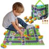 Construction Toy Set with Portable Play Mat and Storage Bag: Build & Play Travel Toys for Toddlers Kids