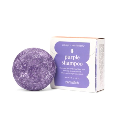 Parrotfish Toning & Neutralizing Purple Shampoo Bar | Sudsy | Easy Transition from Liquid Shampoo | Good for Colored Hair | Vegan (Made in the USA)