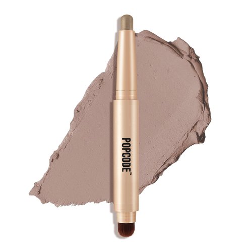 popcode Cream to Powder Waterproof Eyeshadow Stick, Longwear, Easy-to-Apply, Smudge-Proof Matte Eyeshadow Pencil(003 Grey Brown Matte)