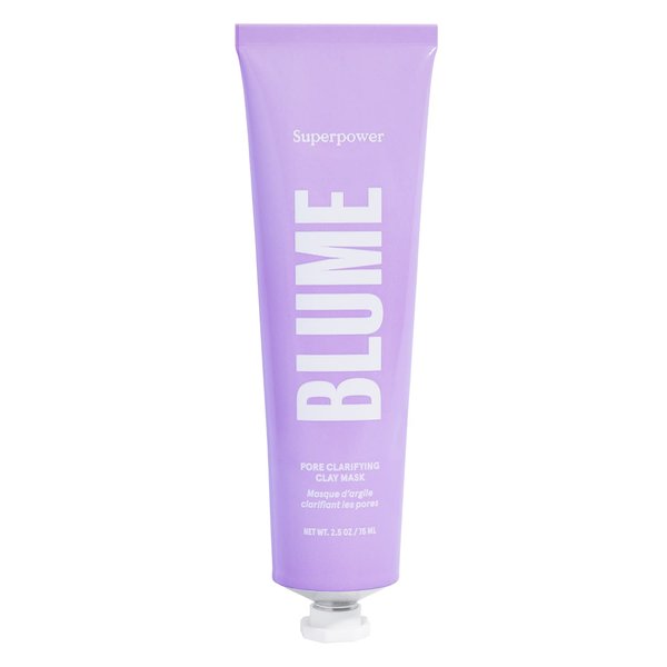 Blume Superpower Clay Mask - Detoxifying Pore Mask to Help Balance Complexion - Clarifying Facial Mask with Bentonite & Kaolin Clay to Help Tone & Firm Skin (75g)
