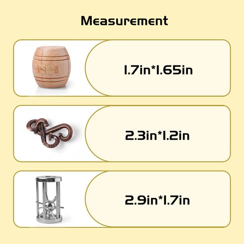 EJOYFL Brain Teaser Puzzle Unlock Interlock Puzzle IQ Test Toy 3D Wooden and Metal Brain Teaser Toy Puzzles for Kids Teen and Adults