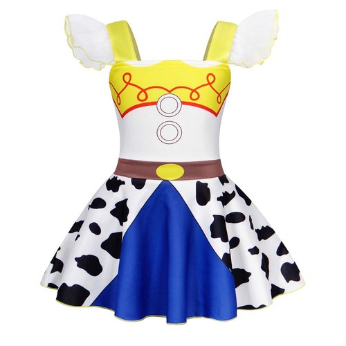 HenzWorld Little Girl Jessie Costume Cowgirl Outfit Birthday Party Princess Dress up Vestidos de Princesas para Niñas