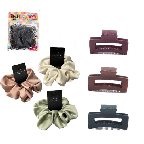 Hofar 12 Pack Hair Scrunchies Set for Women Girls Claw Clips 5 Inch Chiffon Pattern Hair Bands Scrunchy Colorful Floral Hair Ties Bobbles for Hair Bow Ponytail Holder Printed Hair Accessories (A) (F)