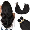 GOO GOO I Tip Hair Extensions Human Hair 50g 50 Strands Real Human Itip Extensions Pre Bonded Natural Black 20inch