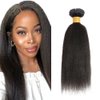 22 Inch Color #1B Bundles Human Hair Natural Black Kinky Straight Bundles Natural Color Human Hair Bundles Unprocessed Brazilian Virgin Human Hair Extensions For Black Woman 100g/Pc