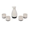 True Fervor 5pcs Ceramic Sake Set, 4 3.5oz Saki Cup Set & 1 8oz Sake Bottle Carafe - Traditional Japanese Tokkuri & Saki Cups Drink Gift Essentials - White