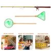 1Set of Miniature Fish Rod Fishing Net Mini House Fishing Rod Models for 1:12 Dollhouse Garden Beach Pond Accessories（Green