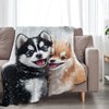 Citoir Dog Fleece Blanket Husky Throw Blanket Snow Animal Fuzzy Blanket for Dog Lover Gift Women Adult Kids Christmas Stuffed Decor for Home Bed Sofas Couch 50"x40"