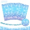 3 Pcs Snowflake Tablecloth, Snowflake Birthday Party Decorations Blue White Snowflake Disposable Plastic Rectangle Table Cover Winter Wonderland Snowflake Theme Birthday Party Supplies 70"x 43"