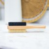 GranNaturals Double Sided Boar Bristle Hair Brush - Soft Hard Finishing & Smoothing Hairbrush for Slick Back Hair to Style, Polish, & Lay Down Hair Flat to Create a Sleek Hairstyle for Bun, Slickback