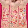 EMOME Valentine Tattoos for Kids, Cute Tattoo Stickers for Valentines Day Classroom Party Favors Decorations, Valentine Temporary Tattoos Special for Goodie Bag Stuffers Fillers Treats (Glitter)