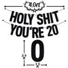 Black Glitter Holy Shit You're 20 Banner, Happy 20th Birthday/Cheers to 20 Years, 20th Birthday Party Decorations Supplies