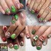 4 Sheets Christmas Nail Art Stickers Cute Green Monster 5D Self-Adhesive Xmas Nails Decals Designs Winter Funny Cartoon 3D Christmas Nail Stickers Decals Supplies for Women Nail DIY Art Decoration