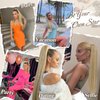 BARSDAR Drawstring Ponytail Extension - 34 Inch Long Straight Blonde Ponytail Hair Extensions Synthetic Fake Pony Tails Hairpieces Clip in Ponytail for Women Girls Daily- Light Ash Blonde Mixed