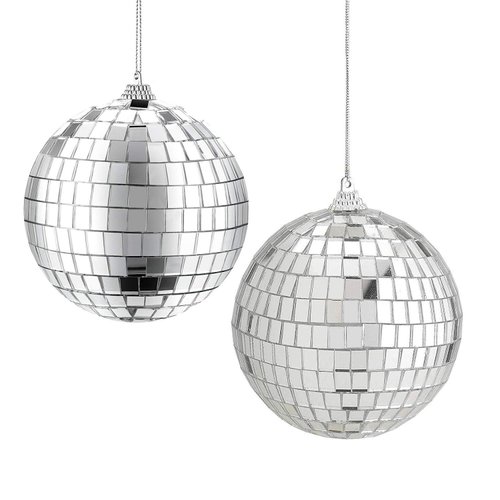 Rocutus 4 Pack Mirror Disco Balls,Silver Hanging Party Disco Ball for Party or DJ Light Effect, Home Decorations, Stage Props, Game Accessories (4 Inch)