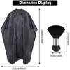 FEBSNOW Professional Hair Cutting Cape with Neck Duster Brush, FEBSNOW Salon Barber Cape, Hair Cutting Accessories (Black Stripe)