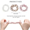 Bartosi Pearl Hair Ties White Elastic Hair Scrunchies Rhinestone Ponytail Holder Beaded Hair Ropes Non Slip Hair Bands Hair Accessories for Women and Girls (Pack of 3)