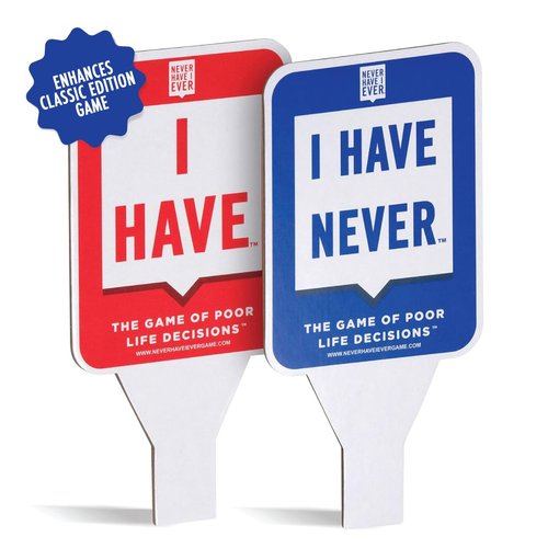 Never Have I Ever Card Game Paddles, Maximize The Fun of Playing Cards, 10 Physical I Have and I Have Never Paddles, Portable Adult Games for Game Nights, Vacations, Family Gatherings, Ages 17+