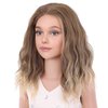 MAGQOO Brown Blonde Wig Girls Kids Short Curly Brown Blonde Wigs Synthetic Heat Resistant Cosplay Costume Party Wigs with Wig Cap(Brown Blonde)