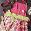 DII Women's Cotton Skirted Kitchen Apron for Cooking, Baking & Crafts, Adjustable with Generous Waist Ties, Pink Daisy, One Size