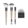 EcoTools Love Your Skin Makeup Brush Kit, with Flat Applicator, Under Eye Roller, Contact Sweep, Swirled Powder, Buffing Foundation, and Final Touch Concealer, 4 Brushes with 6 Brush Heads
