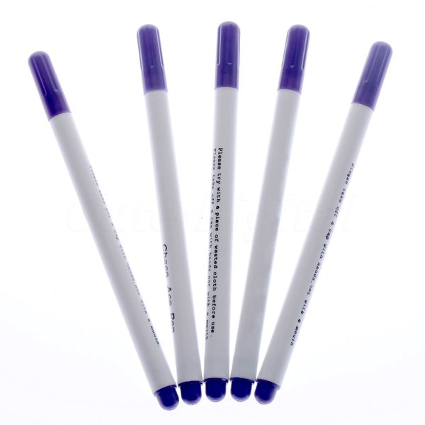 12 PACK Disappearing Ink Marking Pen, Air Water Erasable Pen/ Fabric Marker/ Temporary Marking/ Auto-Vanishing Pen for Cloth (Purple)