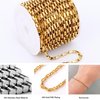 33 Feet 18K Gold PVD Plated Stainless Steel Box Chains Bulk, 3mm 304 Stainless Steel Chain Spool Square Link Box Chain Roll Bulk for Jewelry Making