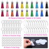 Acrylic Keychain Blanks, Shynek 100Pcs Key Chain Hardware Supplies for Craft Set with Acrylic Blanks, Key Rings, Tassels and Jump Rings for Vinyl Projects, DIY Keychain Supplies