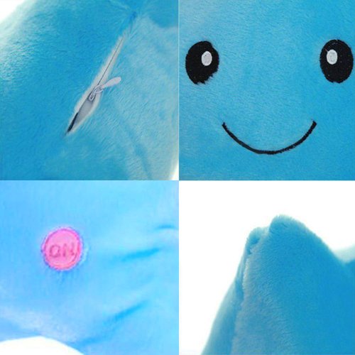 Altatac Twinkle Star Glowing LED Night Light Plush Pillows Stuffed Toys for Kids Blue