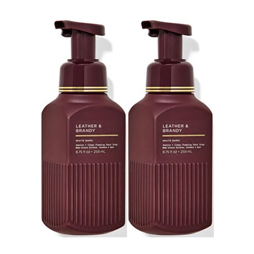 Bath and Body Works Gentle Foaming Hand Soap 8.75 Ounce 2-Pack (Leather & Brandy)