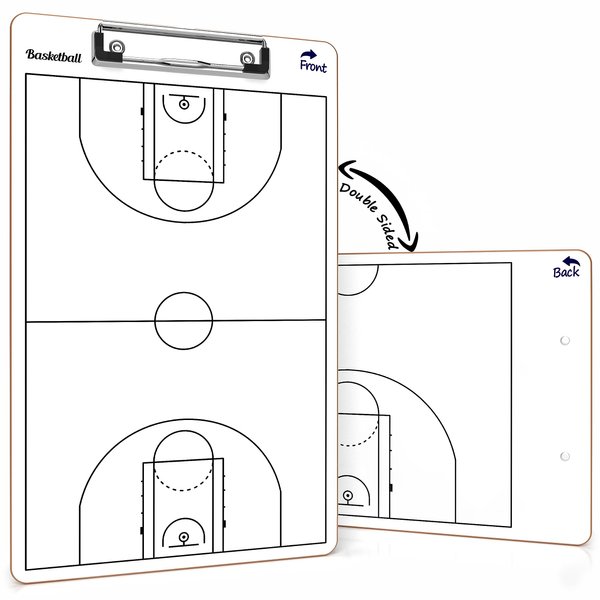 Scribbledo Basketball Dry Erase Board for Coaches 15"x9" Double Sided Basketball Whiteboard Coaching Board Equipment Basketball Accessories The Perfect Coach Gifts