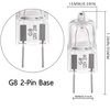 EKSAVE G8 Halogen Light Bulbs 20W 120V Xenon Under Cabinet Lighting Replacements G8 Base 2Pin T4 JCD Type 2700K (Pack of 6)