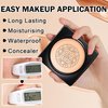 LZXLUKGIR Mushroom Head Air Cushion CC Cream Foundation,2PCS Moisturizing BB Cream Cushion Foundation Makeup,Full Coverage Long Lasting Matte Concealer Base de Maquillaje（Natural）