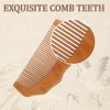 Small Wooden Travel Comb, 2 Pack Natural Peach Wood Anti-Static Detangling Pocket Hair and Beard Comb with Polished Surface