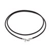 Miabella Genuine 2mm Black or Brown Italian Leather Cord Chain Necklace for Men Women with 925 Sterling Silver Clasp Made in Italy (Black, 16)