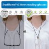 TERAISE Reading Glasses Necklace Readers for Women Anti-loss Lightweight Eyeglasses Portable Monocle Glasses with Exquisite Case(Blue-4.0X)