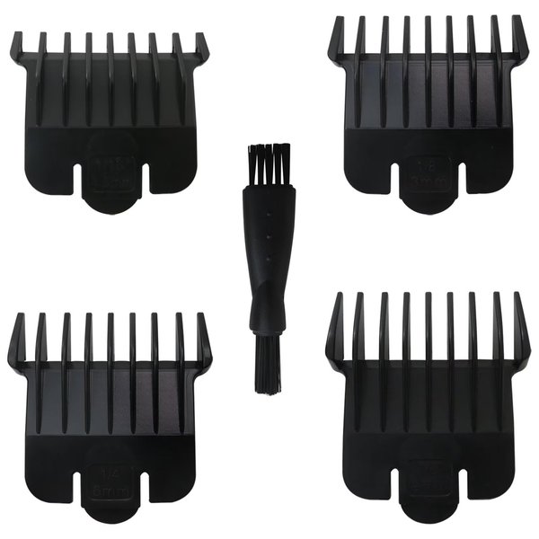 GRABOTE New 4 Pack T Outliners Guards for Andis pm-t/pmt-2 / D-4 / d-5 / GI/GTO/slii/rt-1, Hair Clipper Guards Cutting Guides with Brush