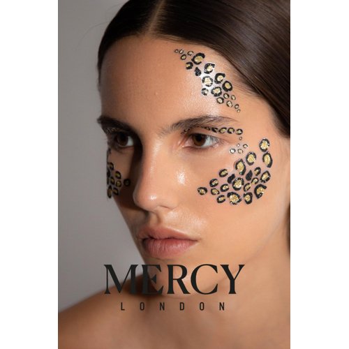 Leopard Print Contour Face Jewels by Mercy London Leopard Cat Costume Accessories Face Gems Jewels All In One Halloween Stick On