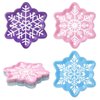 JarThenaAMCS 60Pcs Snowflake Paper Plates Christmas Pink Blue Purple Snowflake Shape Plates Snow Disposable Plates for Winter Xmas Holiday Party Tableware Supplies