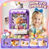 Mini Claw Machine for Kids,Girls Unicorns Toys Electronic Arcade Game Vending Machine w/Plush Fidget Toys Refill Inside,Small Stuff Prizes Candy Machine Dispenser, Christmas Birthday Party Favor Gifts