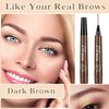 3PCS Dark Brown Eyebrow Pencil, 4 Point Microblading Eyebrow Pen for Hair-Like Effect, Long Lasting Waterproof & Smudge-proof, Easily Creates Natural eyebrow makeup
