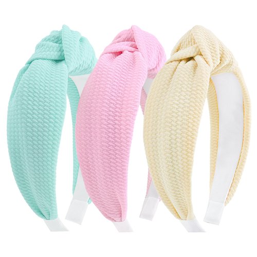 YanJie Headbands for Women Non Slip Fashion Headbands for Women’s Hair Top Knotted Headbands for Girls Comfortable Wide Hair bands Cute Hair Accessories Pink