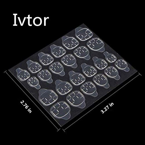 Ivtor 10 Sheets Waterproof Breathable Jelly Double Sided Nail Adhesives,Press on Nails Sticky Tabs Nail Glue Sticker