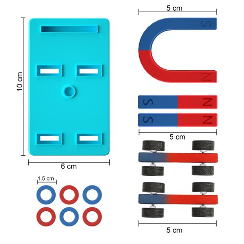 Mysterystone Science Magnets Experiment kit for Kids Physics kit for Students Stem Experiment Tools Including Horseshoe Magnets, Iron filings