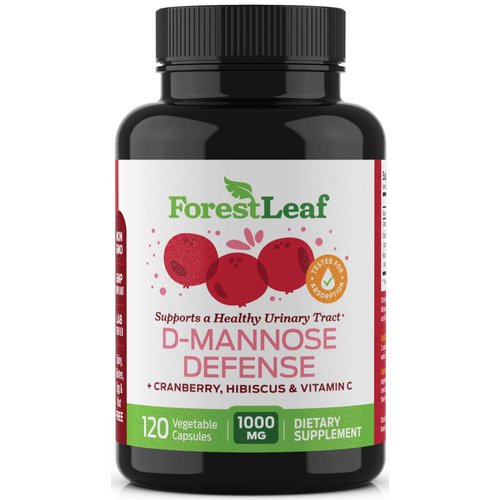 ForestLeaf D-Mannose Defense 1000mg - D Mannose with Cranberry, Hibiscus and Vitamin C - for Urin...