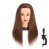 Headfix 20"-22" Hair Mannequin Head 100% Human Hair Hairdresser Practice Styling Training Head Cosmetology Manikin Doll Head With Clamp (6F1919LB0414H)